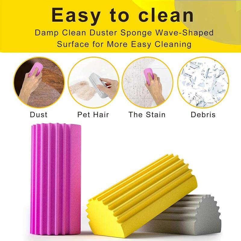 3pcs 4pcs Damp Clean Duster Sponge Sponge Cleaning Brush Duster