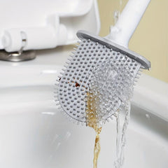 Wall Mounted Silicone Toilet Brush Set Flexible Cleaning Brush