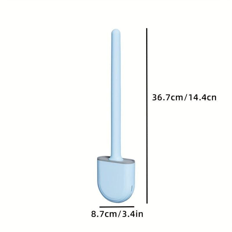 Wall Mounted Silicone Toilet Brush Set Flexible Cleaning Brush