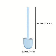 Wall Mounted Silicone Toilet Brush Set Flexible Cleaning Brush