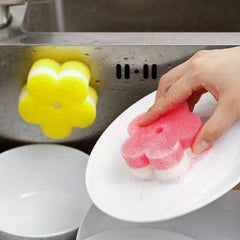 Flower Sponge Dishwashing Wipe Pot Brush And Sponge Set