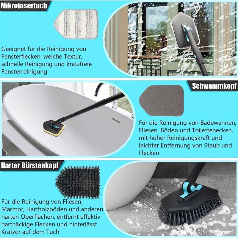 3-in-1 Long Handle Shower Cleaning Brush