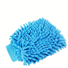 3pcs Microfiber Chenille Cleaning Tool Gloves Soft Mesh Back Car Wash Gloves