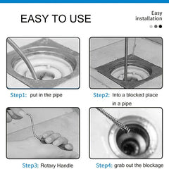 Spiral Sewer Hair Catcher and Cleaner for Home Sinks and Bathrooms