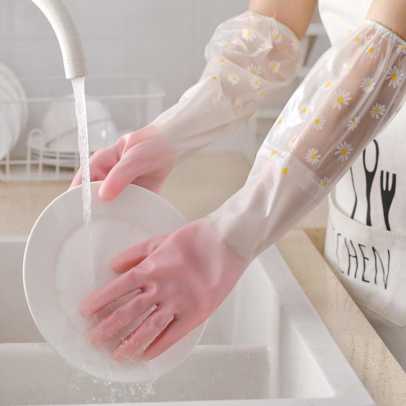Thermal Dishwashing Gloves Waterproof Protective Non-slip Random