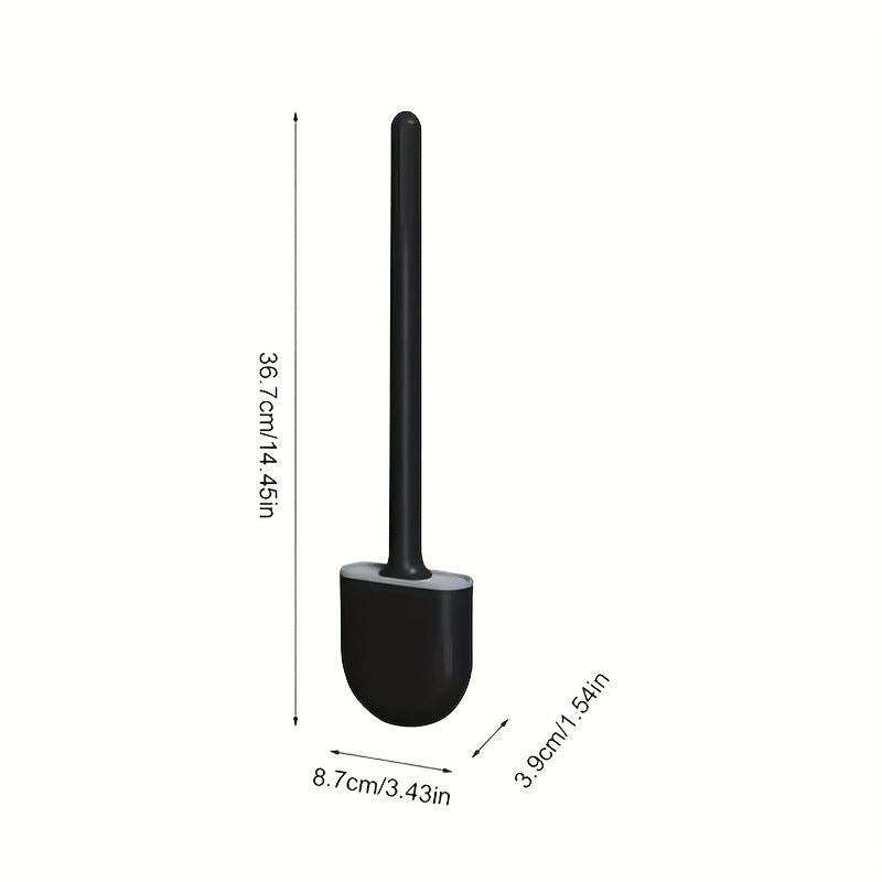 Silicone Toilet Brush Set Wall Mounted Long Handle Flexible Cleaner