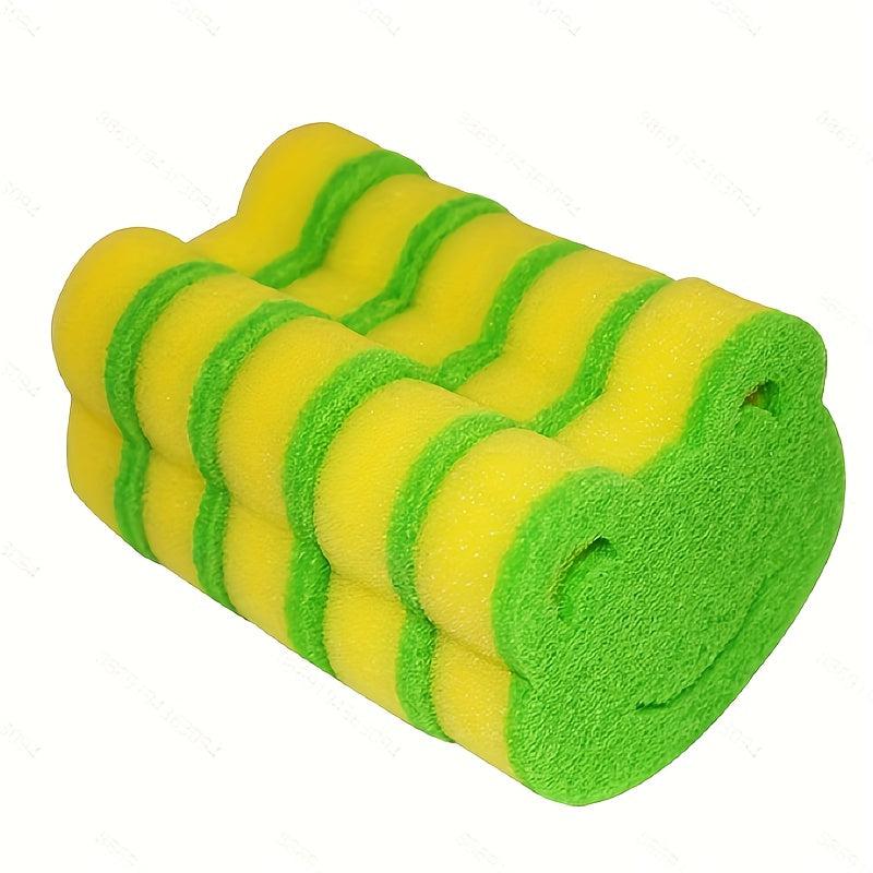 5pcs Frog Cleaning Sponge Dual-sided Scouring Pad Household Dishwashing Sponge