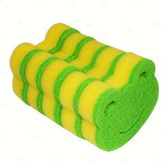 5pcs Frog Cleaning Sponge Dual-sided Scouring Pad Household Dishwashing Sponge
