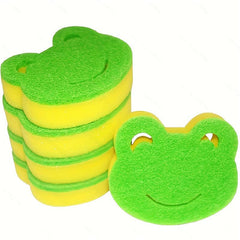 5pcs Frog Cleaning Sponge Dual-sided Scouring Pad Household Dishwashing Sponge