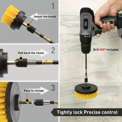 4 pcs Power Scrubber Brush Attachment Set All Purpose Cleaning Kit
