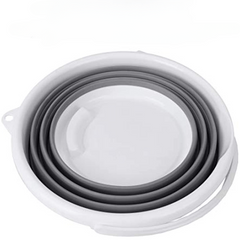 Collapsible Bucket 10L 2.6 Gal Gray Handle Indoor Outdoor
