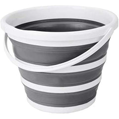 Collapsible Bucket 10L 2.6 Gal Gray Handle Indoor Outdoor