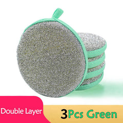 5pcs Double Side Dishwashing Sponge Household Cleaning Tools