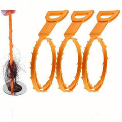 3pcs Drain Clog Cleaner Tool Household Pipeline Dredging Hook