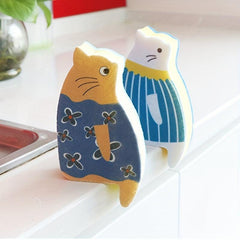 Natural Wood Pulp Non-Woven Cat Sponge - Reusable Dish Sponge