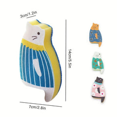 Natural Wood Pulp Non-Woven Cat Sponge - Reusable Dish Sponge