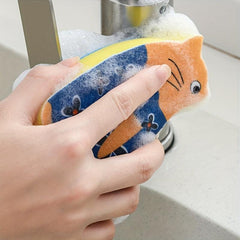 Natural Wood Pulp Non-Woven Cat Sponge - Reusable Dish Sponge