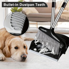 Stainless Steel Broom and Dustpan Set for Household Cleaning
