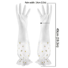 1 Pair Household Gloves Dishwashing Kitchen Laundry Long Waterproof Gloves