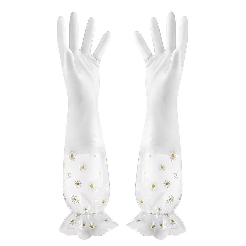 1 Pair Household Gloves Dishwashing Kitchen Laundry Long Waterproof Gloves