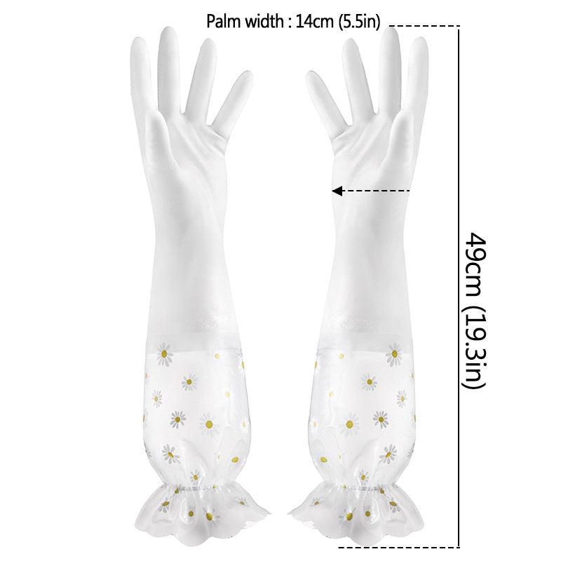 1 Pair Household Gloves Dishwashing Kitchen Laundry Long Waterproof Gloves