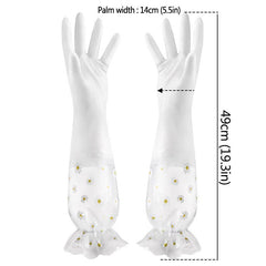1 Pair Household Gloves Dishwashing Kitchen Laundry Long Waterproof Gloves
