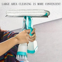 Multifunctional Cleaning Brush with Watering Can Scraper & Wiping Head