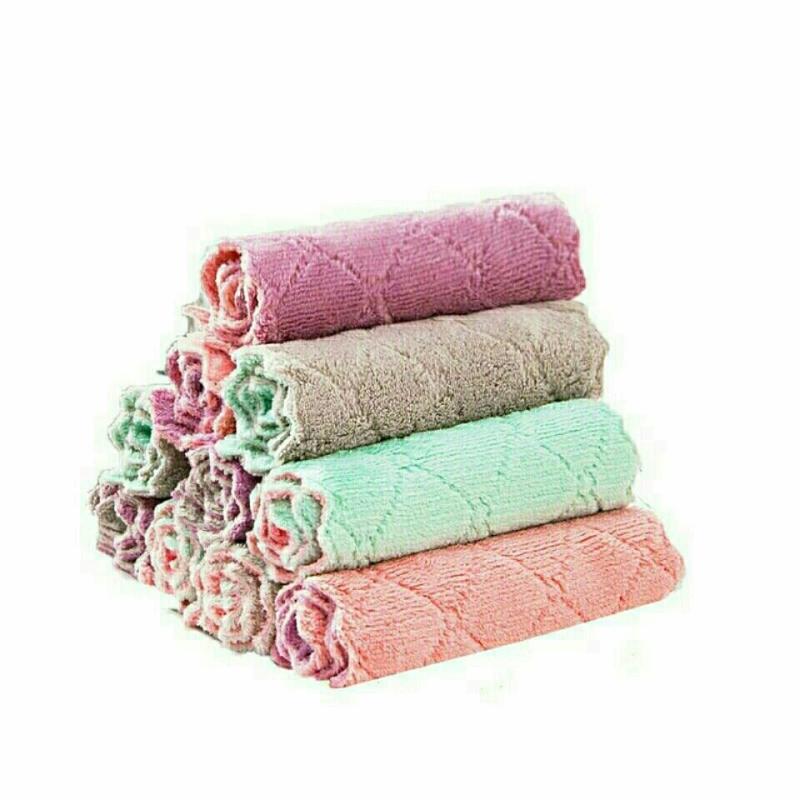 Coral Velvet Dishcloth Absorbent Lazy Dishcloth Table Cleaning