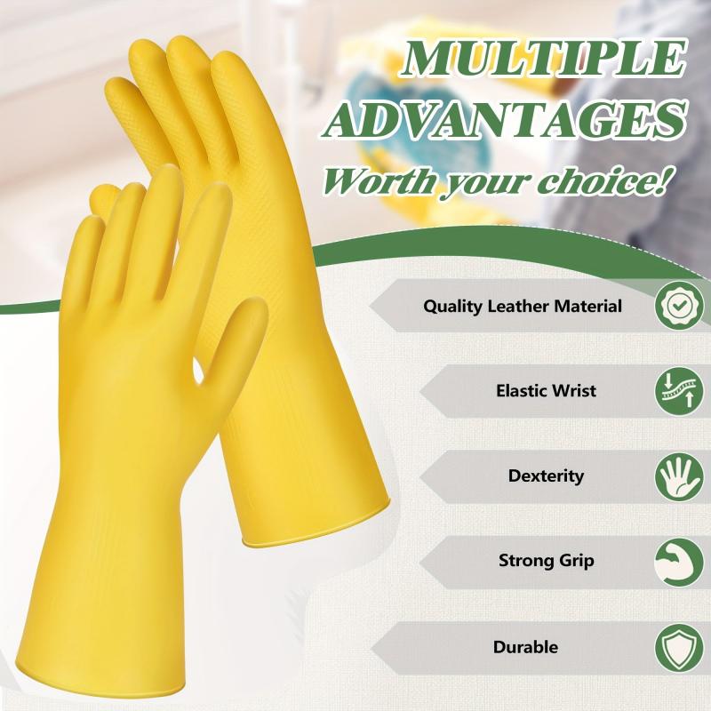 Latex Rubber Waterproof Gloves 3 Pairs for Cleaning Gardening Dishwashing