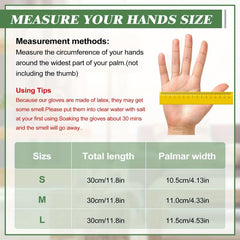 Latex Rubber Waterproof Gloves 3 Pairs for Cleaning Gardening Dishwashing