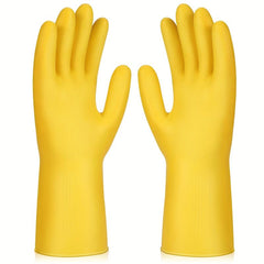 Latex Rubber Waterproof Gloves 3 Pairs for Cleaning Gardening Dishwashing