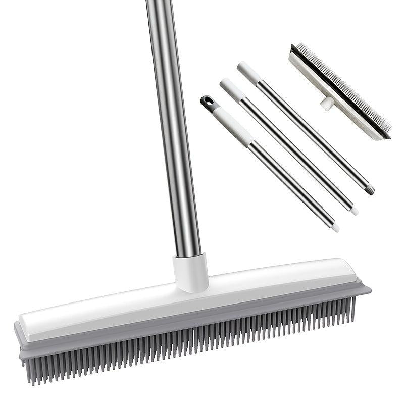 2-in-1 Pet Hair Removal Brush with Squeegee for Carpet Hardwood Tile