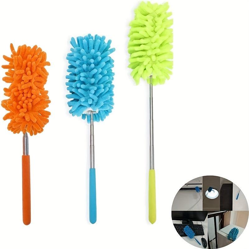 2pcs Adjustable Stretch Microfiber Duster Chenille Duster Car Office Cleaning