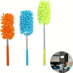 2pcs Adjustable Stretch Microfiber Duster Chenille Duster Car Office Cleaning