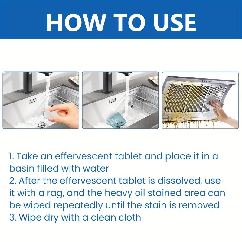 10pcs Kitchen Cleaning Effervescent Tablets Heavy Stains Remover