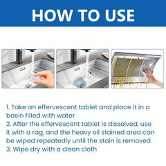 10pcs Kitchen Cleaning Effervescent Tablets Heavy Stains Remover