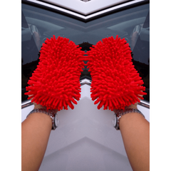 Car Hand Soft Towel Microfiber Chenille Washing Gloves Coral Fleece Gloves
