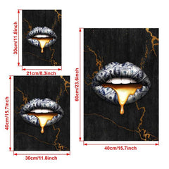 HD Printed Money Lip Canvas Painting for Living Room and Bedroom Decor