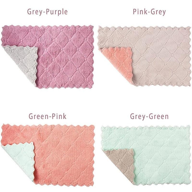 10pcs Microfiber Cleaning Cloth Dish Towel Household Rag Kitchen Dishwashing