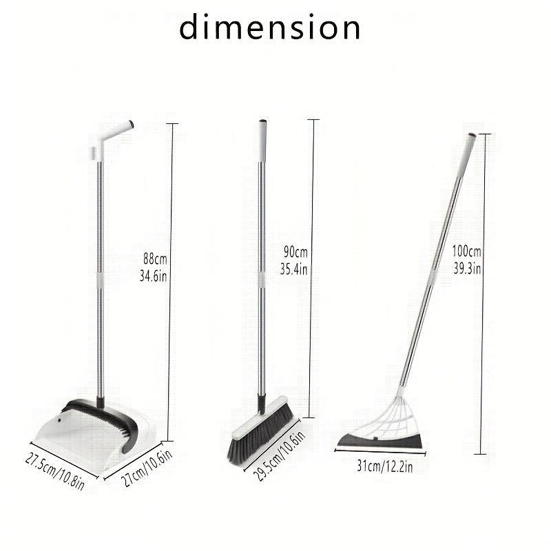 Family Cleaning 48in Broom And Dustpan Magic Scraper Set