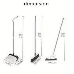 Family Cleaning 48in Broom And Dustpan Magic Scraper Set