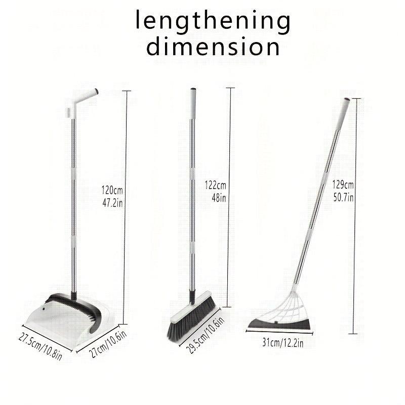 Family Cleaning 48in Broom And Dustpan Magic Scraper Set
