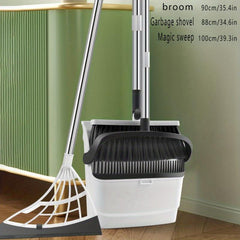 Family Cleaning 48in Broom And Dustpan Magic Scraper Set