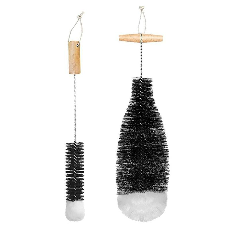 3pcs Bottle Brush With Beechwood Handle Glass Bottle Cleaning Brush Jars