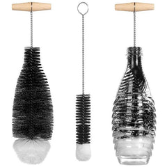 3pcs Bottle Brush With Beechwood Handle Glass Bottle Cleaning Brush Jars