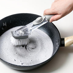 Kitchen Pot Brush with Soap Dispenser Long Handle Cleaning Brush