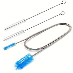 3pcs Set Drain Cleaning Brush Aquarium Filter Brush Stainless Steel Tube