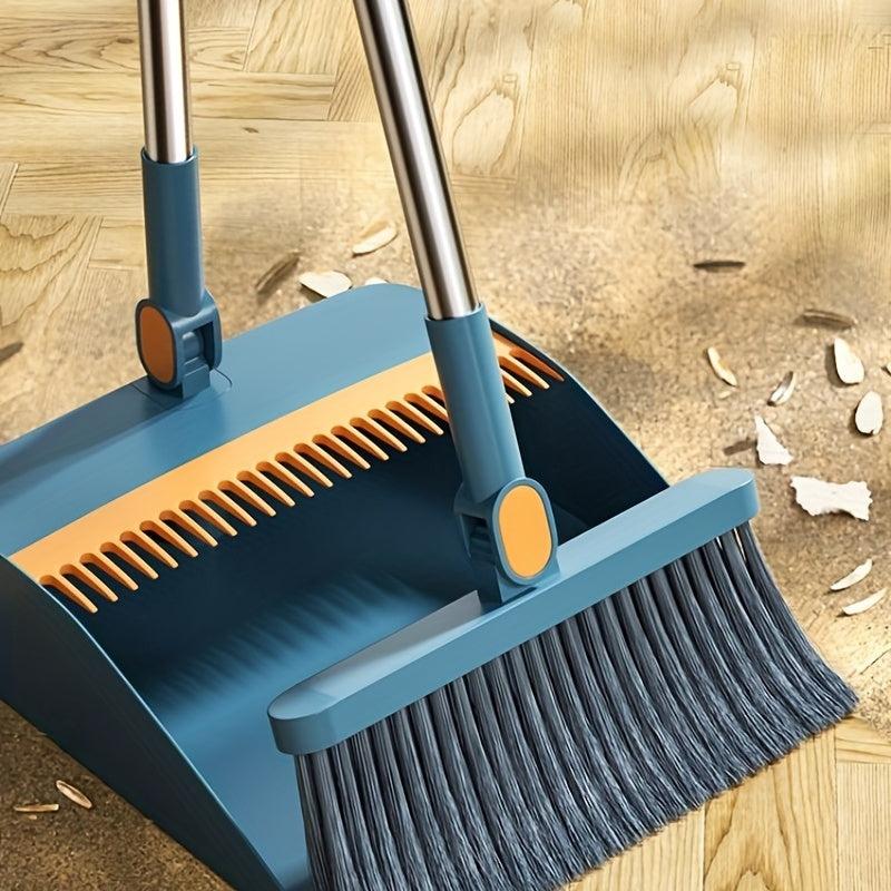 Soft Hair Broom & Dustpan Set Stainless Steel Pole