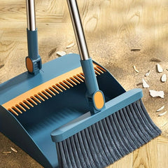 Soft Hair Broom & Dustpan Set Stainless Steel Pole