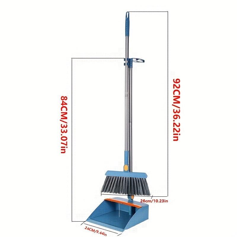 Soft Hair Broom & Dustpan Set Stainless Steel Pole